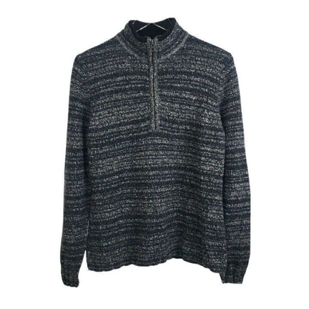 Woolrich Tanglewood Sweater Quarter Zip Charcoal Heather Pullover Womens Large